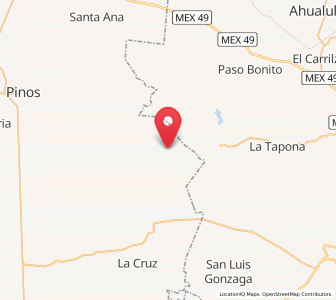 Map of San Martín, Zacatecas