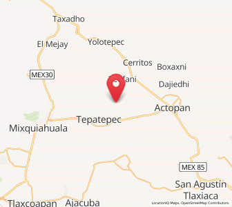 Map of San Miguel Acambay, Hidalgo