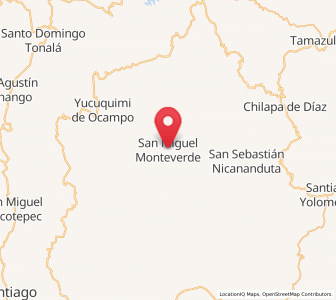 Map of San Miguel Monteverde, Oaxaca