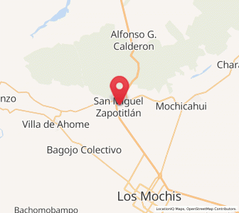 Map of San Miguel Zapotitlan, Sinaloa