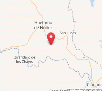 Map of San Nicolás Arroyo Hondo, Michoacán