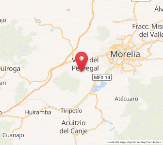 Map of San Nicolás Obispo, Michoacán