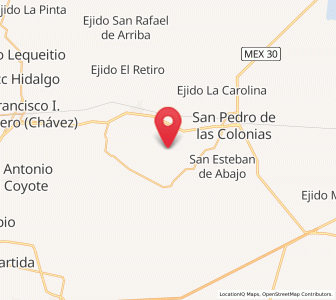 Map of San Pablo, Coahuila