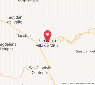 Map of San Pablo Villa de Mitla, Oaxaca