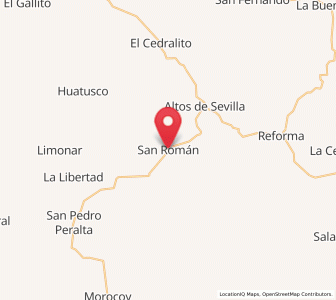 Map of San Román, Quintana Roo