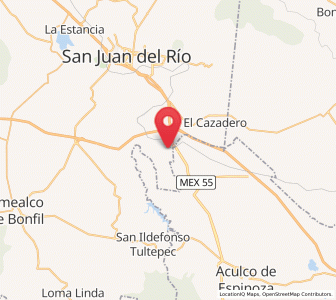 Map of San Sebastián de Las Barrancas Sur, Querétaro