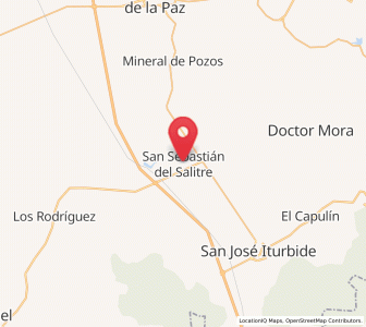 Map of San Sebastián de Salitre, Guanajuato