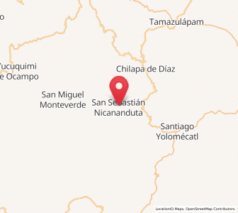 Map of San Sebastián Nicananduta, Oaxaca