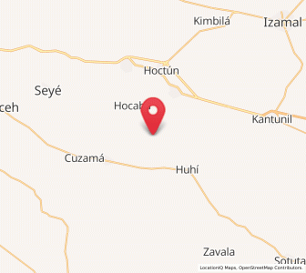 Map of Sanahcat, Yucatán