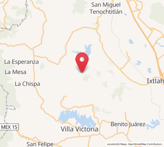Map of Santa Ana Nichi Ejido, México