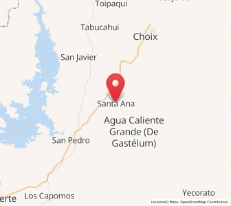 Map of Santa Ana, Sinaloa