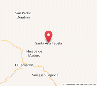 Map of Santa Ana Tavela, Oaxaca