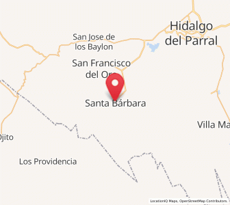 Map of Santa Bárbara, Chihuahua
