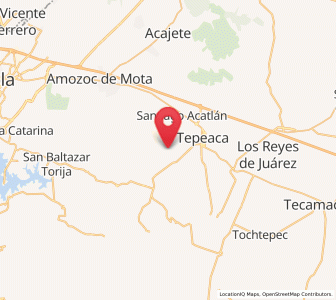 Map of Santa Cruz Ajajalpan, Puebla