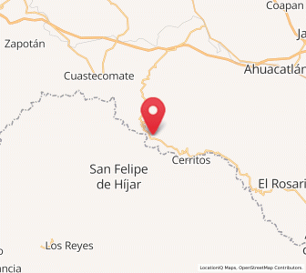 Map of Santa Cruz de Camotlán, Nayarit