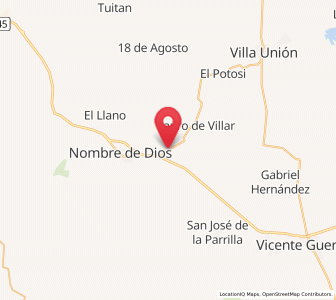 Map of Santa Cruz de Guadalupe, Durango