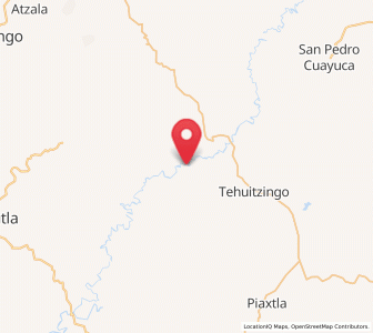 Map of Santa Cruz Tejalpa, Puebla