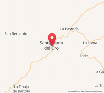 Map of Santa María del Oro, Durango