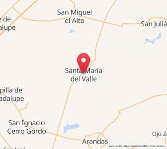 Map of Santa María del Valle, Jalisco