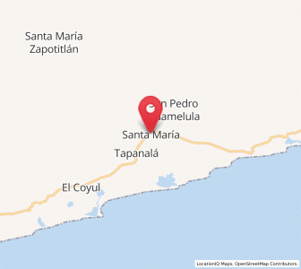 Map of Santa María Huamelula, Oaxaca