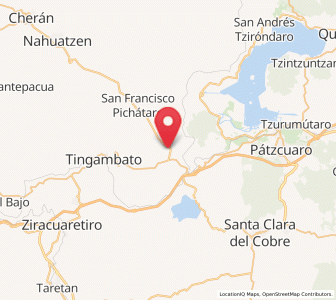 Map of Santa María Huiramangaro (San Juan Tumbio), Michoacán