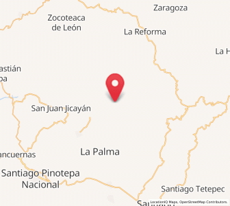 Map of Santa María Nutío, Oaxaca