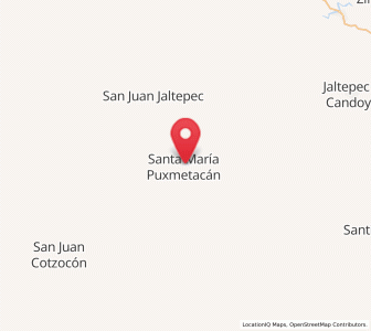 Map of Santa María Puxmetacán, Oaxaca