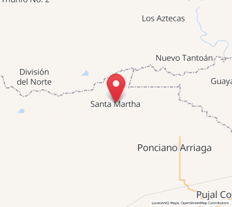 Map of Santa Martha, San Luis Potosí