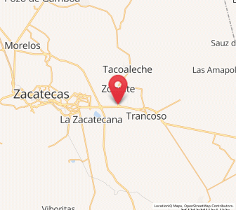 Map of Santa Mónica, Zacatecas