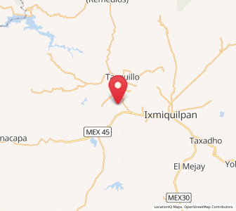 Map of Santiago Ixtlahuaca, Hidalgo