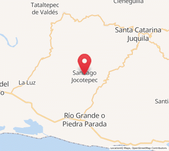 Map of Santiago Jocotepec, Oaxaca