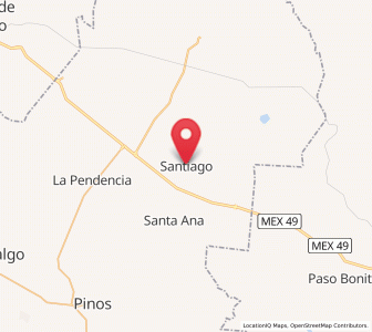Map of Santiago, Zacatecas
