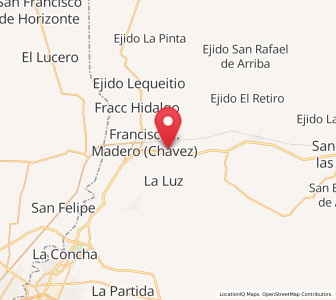Map of Seis de Octubre (Santo Niño), Coahuila
