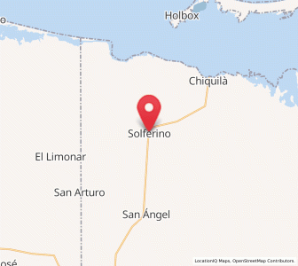 Map of Solferino, Quintana Roo