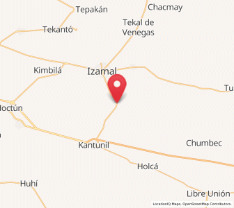 Map of Sudzal, Yucatán