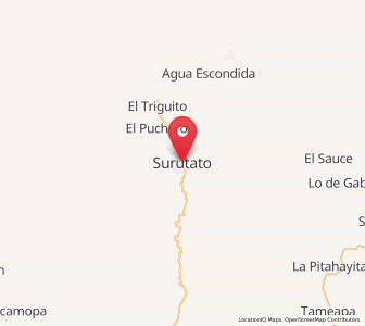 Map of Surutato, Sinaloa