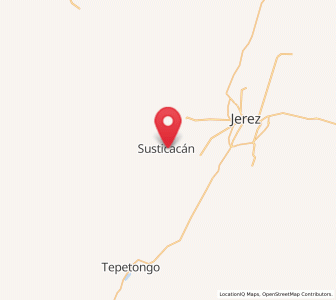 Map of Susticacán, Zacatecas