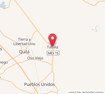 Map of Tabalá, Sinaloa
