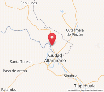 Map of Tacupa, Michoacán