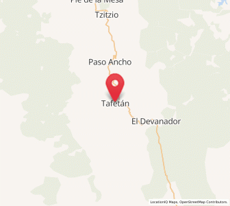 Map of Tafetán, Michoacán