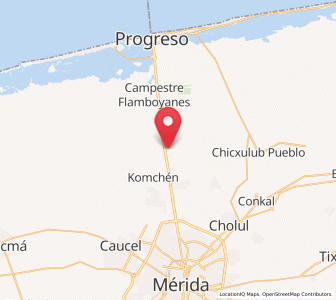 Map of Tamanché, Yucatán