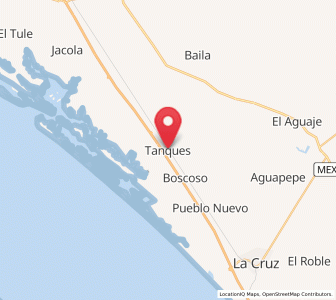 Map of Tanques, Sinaloa
