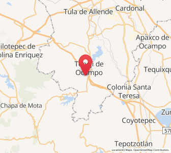 Map of Taxhido, Hidalgo