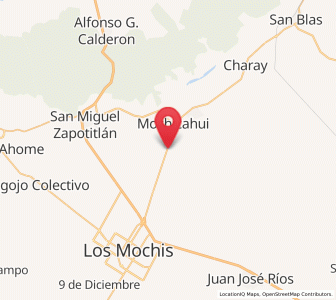 Map of Taxtes, Sinaloa