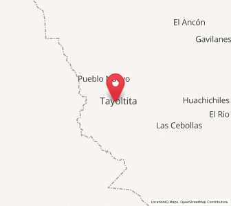 Map of Tayoltita, Durango