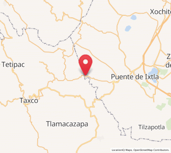 Map of Teacalco, Morelos