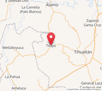 Map of Teayo, Veracruz