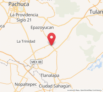 Map of Tecajete, Hidalgo