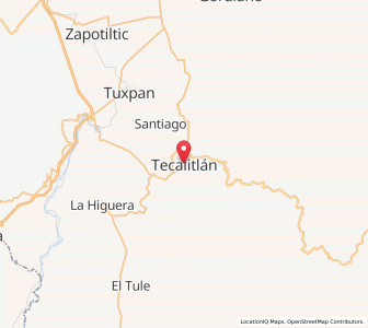 Map of Tecalitlán, Jalisco