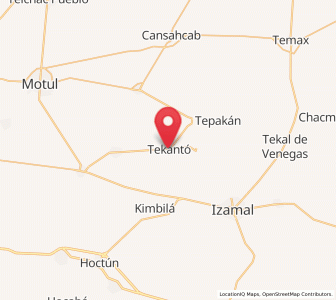 Map of Tekanto, Yucatán